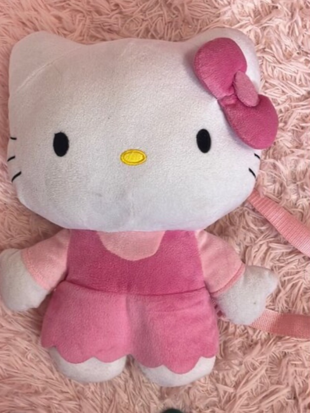 Hello Kitty Pink and White Plush Backpack